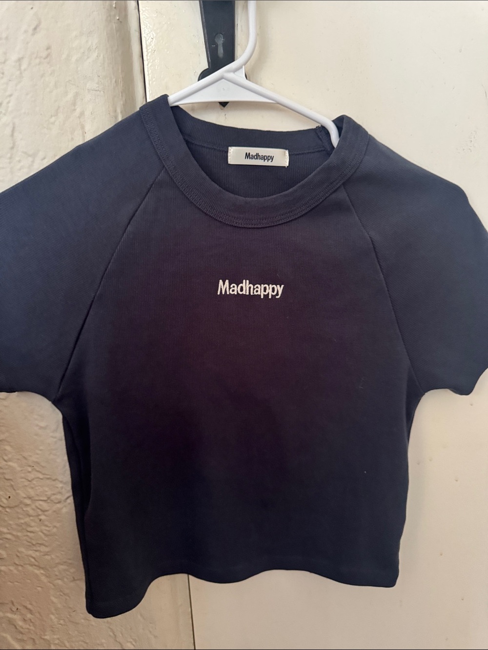 Madhappy Black Cropped Logo Tee